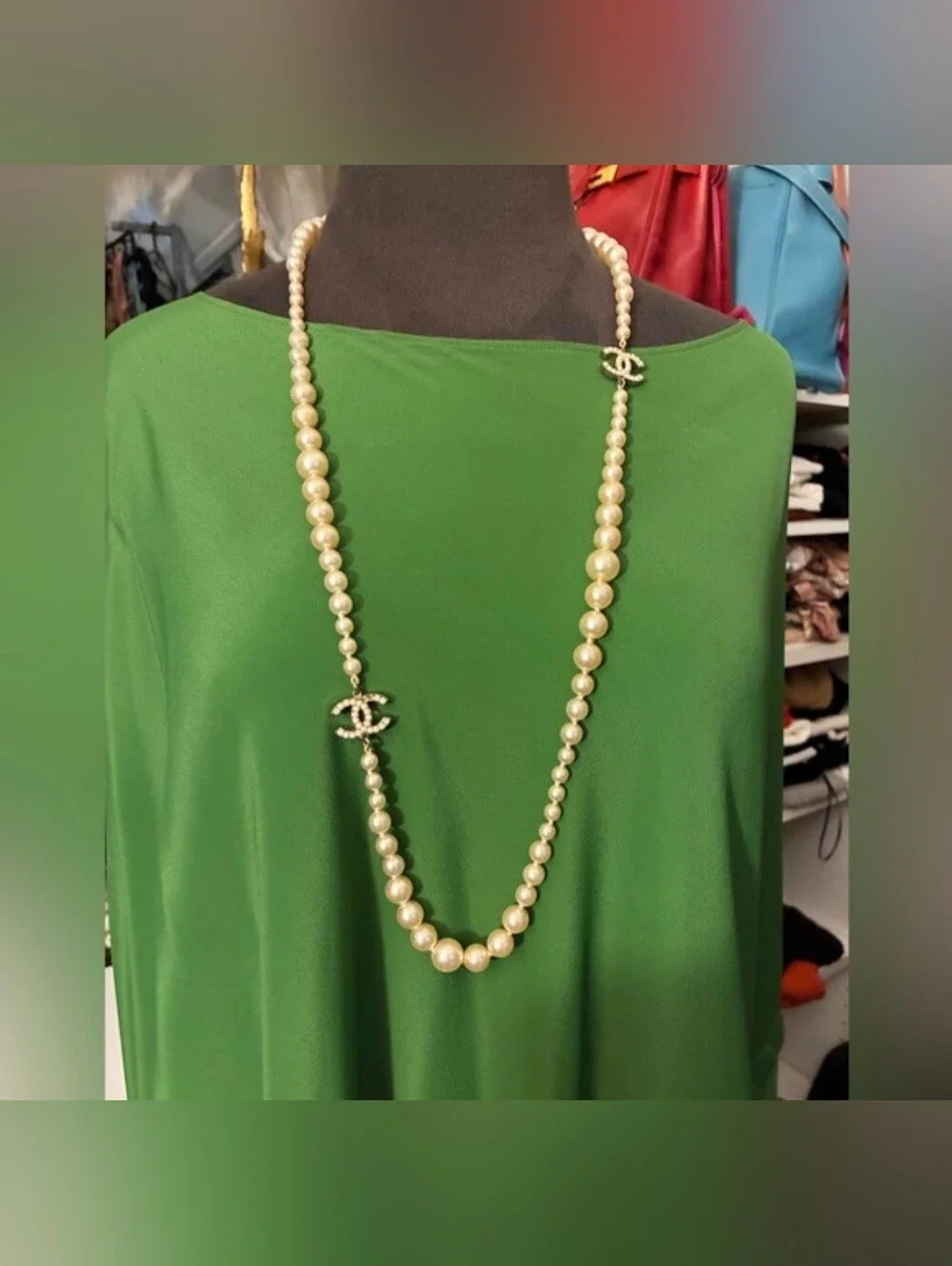 CHANEL Graduated Long CC Pearl Necklace - Classic Beaded Strand